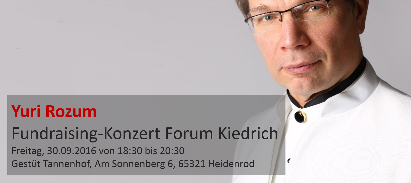 Yuri Rozum Fundraising-Konzert Forum Kiedrich - Forum Kiedrich